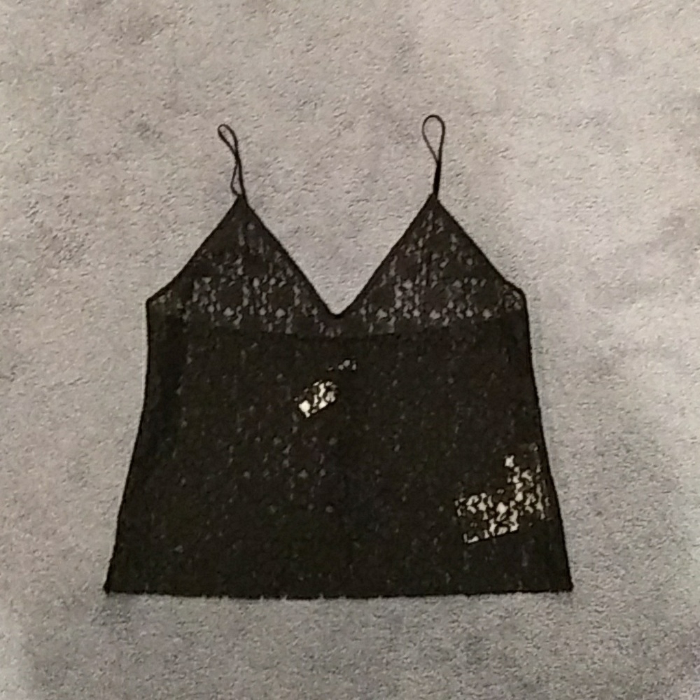 Reformation black lace cami